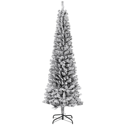 6ft Flocked Pencil Christmas Tree, Realistic Branch Tips, Black Pencil Christmas Trees Black at Gallery Canada