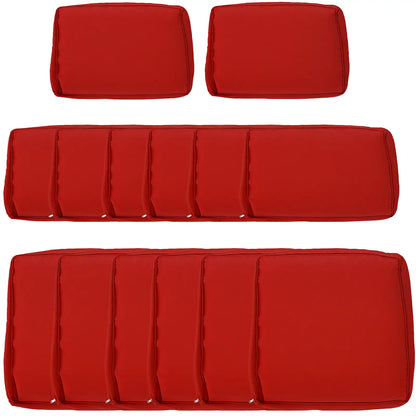 14pc Patio Rattan Sofa Set, Polyester Cover Replacement, Red Patio Chair Cushions Red at Gallery Canada