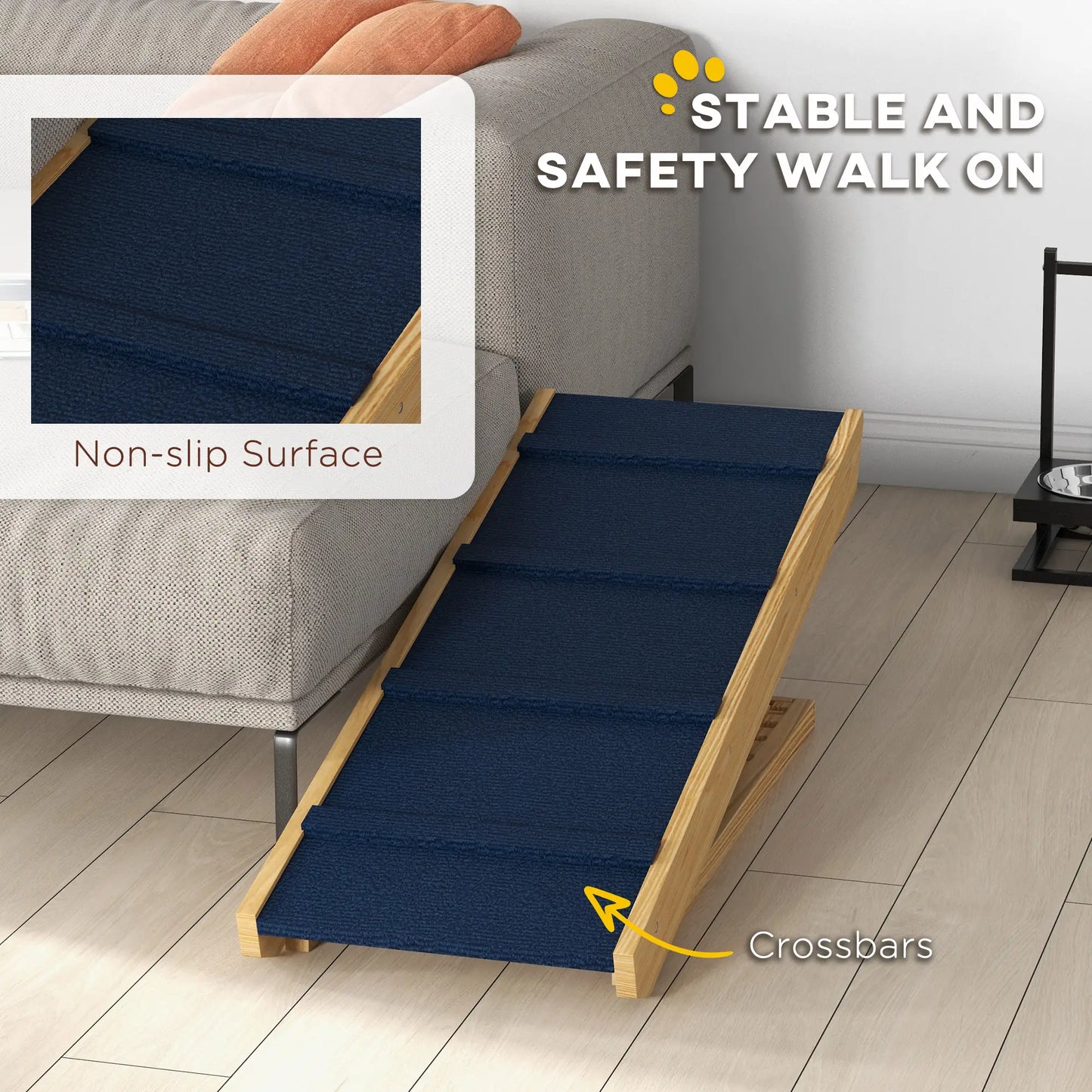 Adjustable Dog Ramp for Bed, Sofa, Non-Slip Surface, Folding Stairs Dog Stairs at Gallery Canada