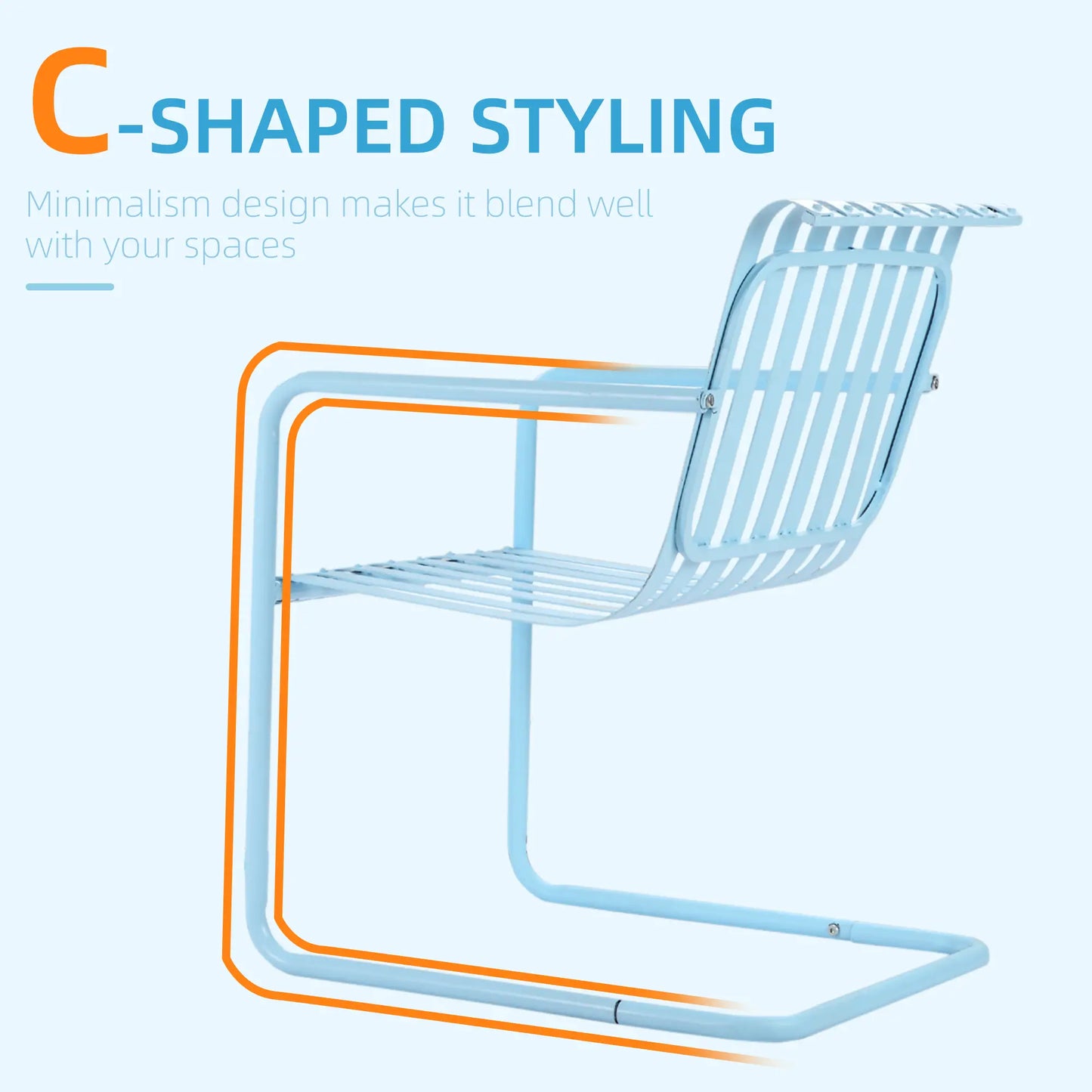 3-Piece Patio Bistro Set, Metal Frame, 2 Chairs & Round Table, Sky Blue Bistro Sets at Gallery Canada