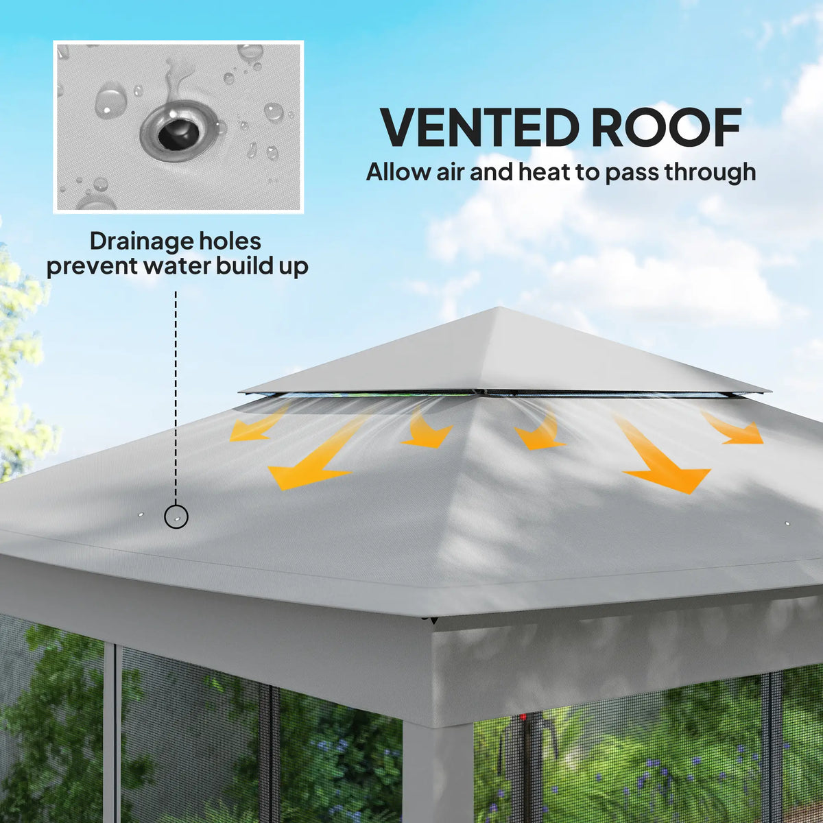 11' x 11' Pop Up Canopy Tent, Light Grey