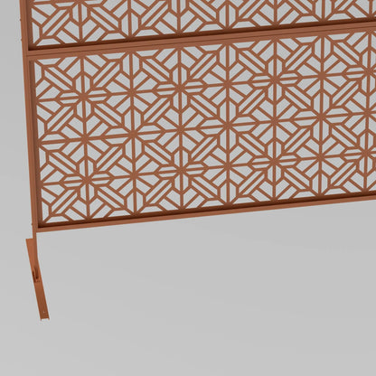 Outdoor Privacy Panel, Freestanding Metal Divider, Garden, Backyard, Deck, Brown Side Awnings at Gallery Canada