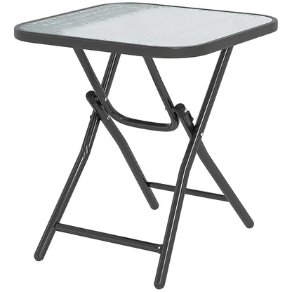 Folding Coffee Table, Tempered Glass Tabletop, Portable Bistro Table Patio Side Tables at Gallery Canada
