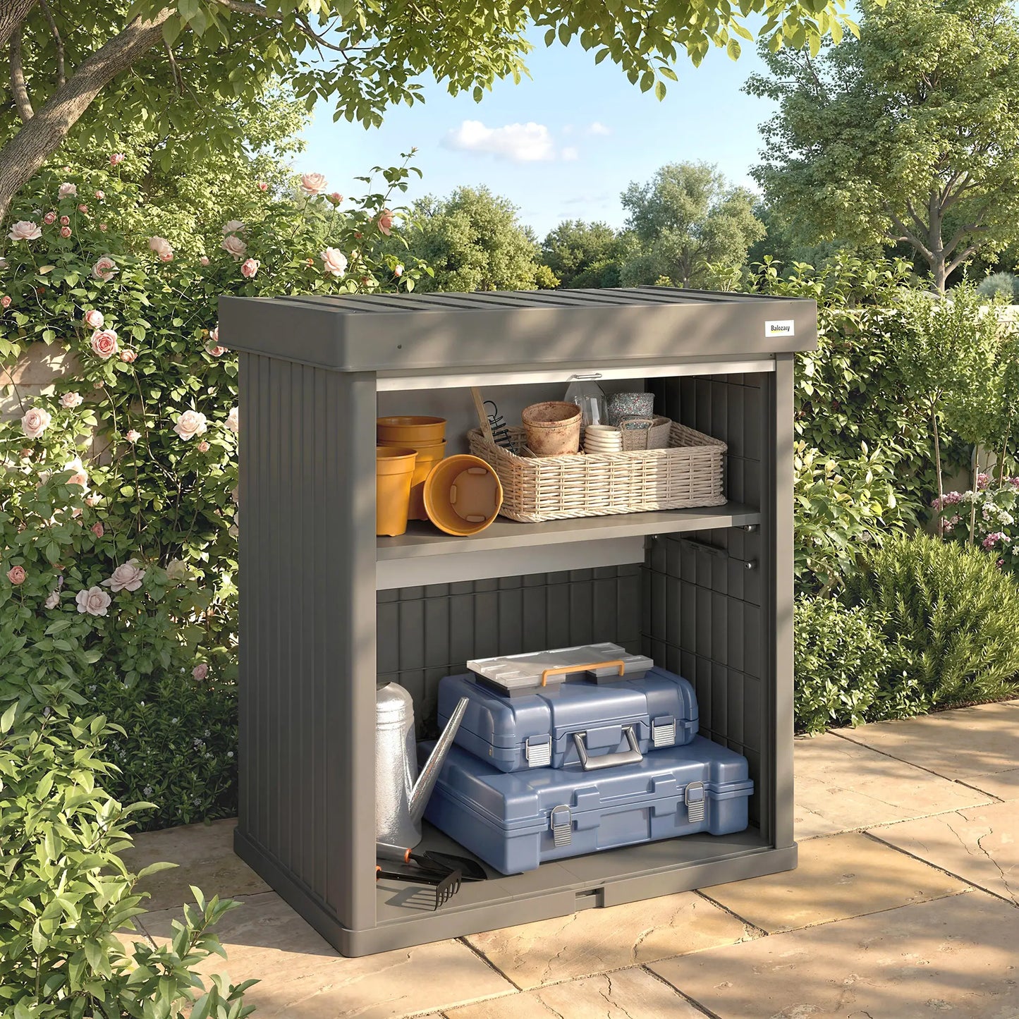 82 Gallon Outdoor Storage Box, Splash Resistant, UV Resistant, Grey Patio Storage Boxes at Gallery Canada