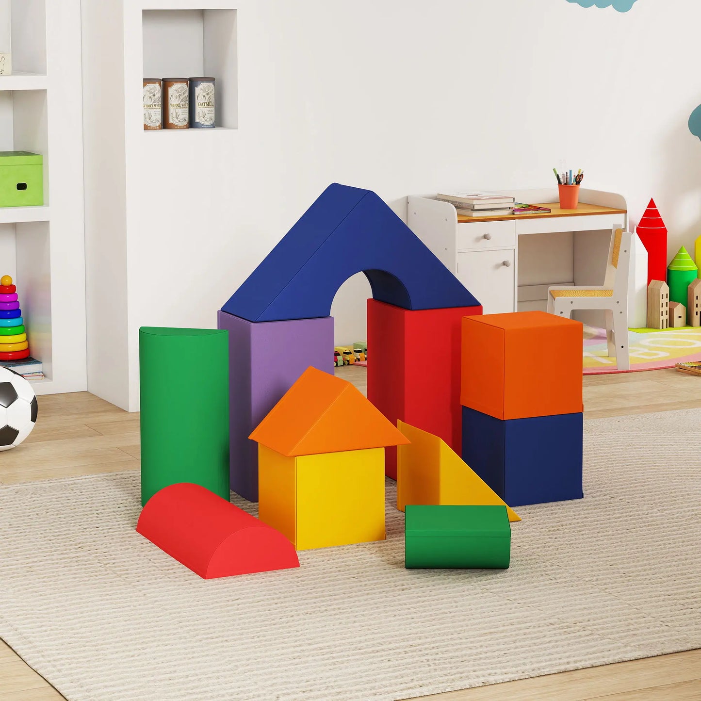 11 Piece Soft Play Blocks, Kids Climb Crawl Gym, Foam Building, Light Color Baby Gym & Playmats at Gallery Canada