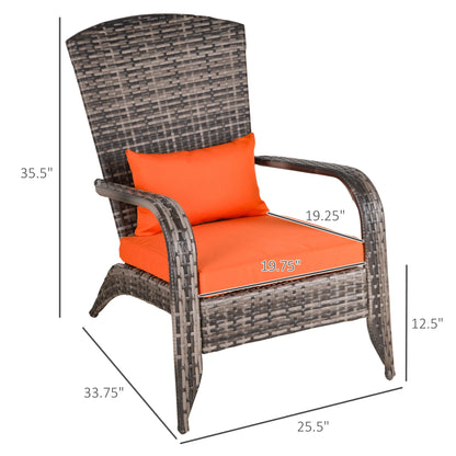 Patio Wicker Adirondack Chair, Outdoor PE Rattan, Orange Patio Chairs at Gallery Canada