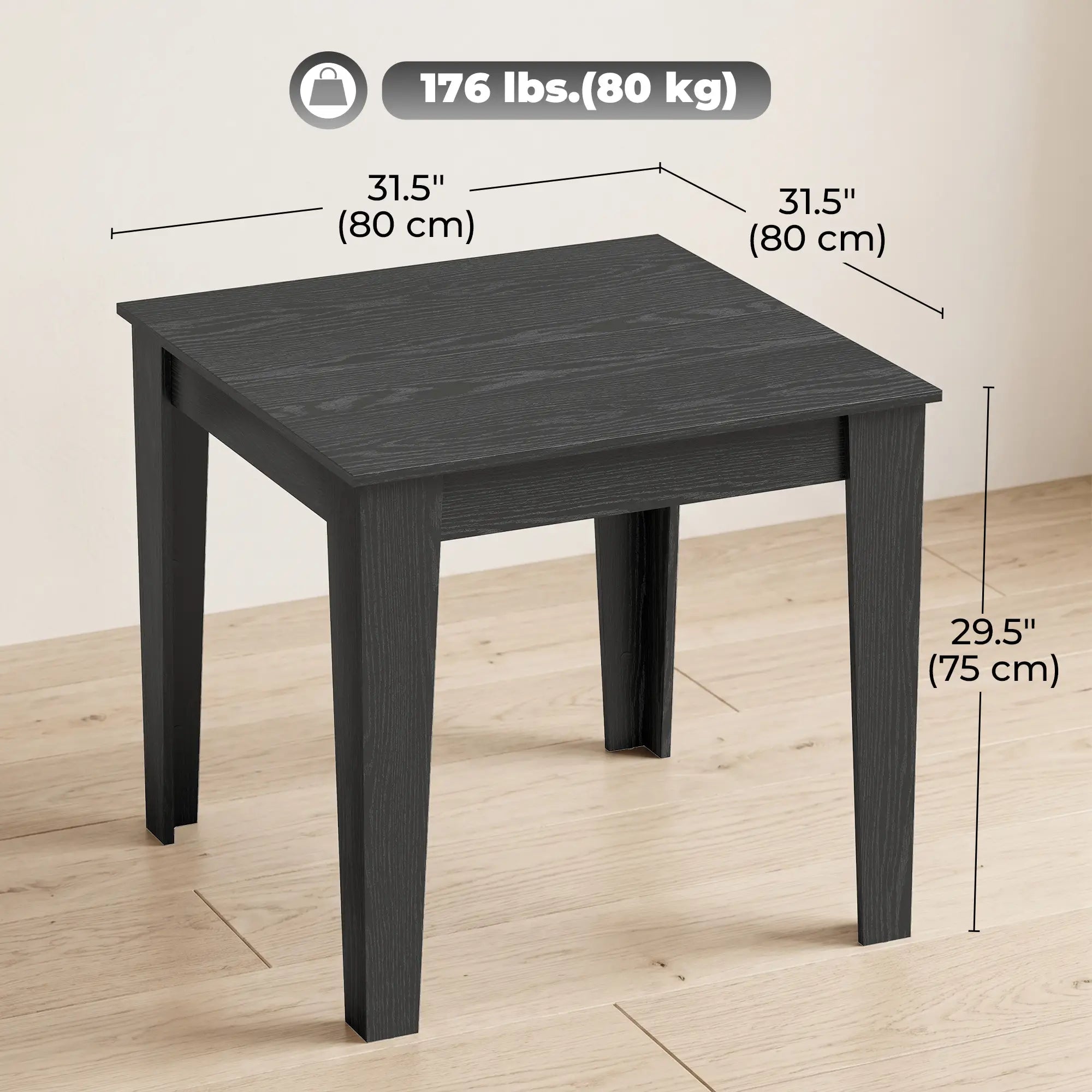 Square Dining Table for 4, 31.5