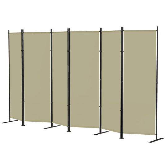 6 Ft Folding Room Divider, Portable Privacy Screen, Beige Room Dividers Beige at Gallery Canada