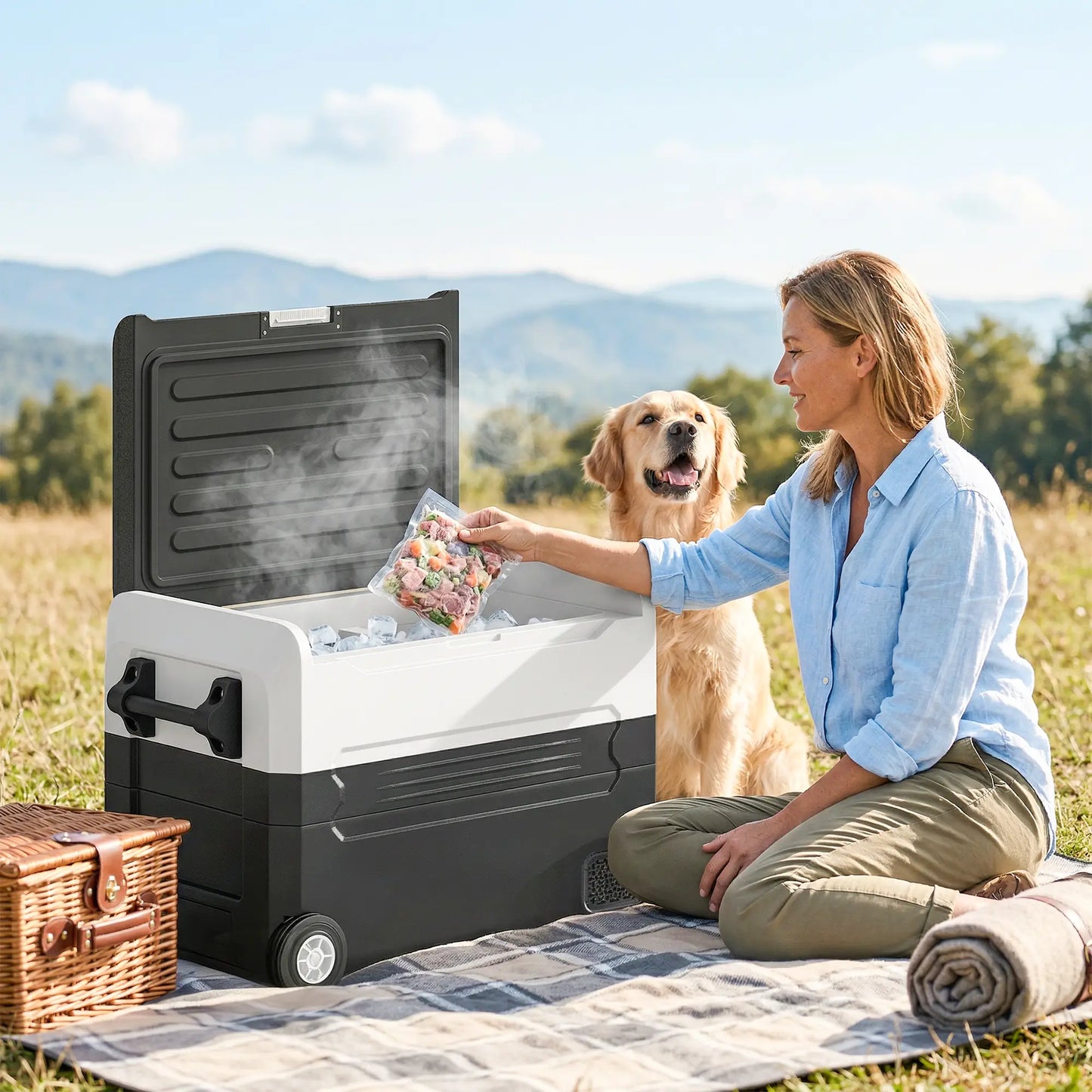 12V Car Refrigerator, 42QT, App Control, DC/AC Power, Black Car Coolers at Gallery Canada