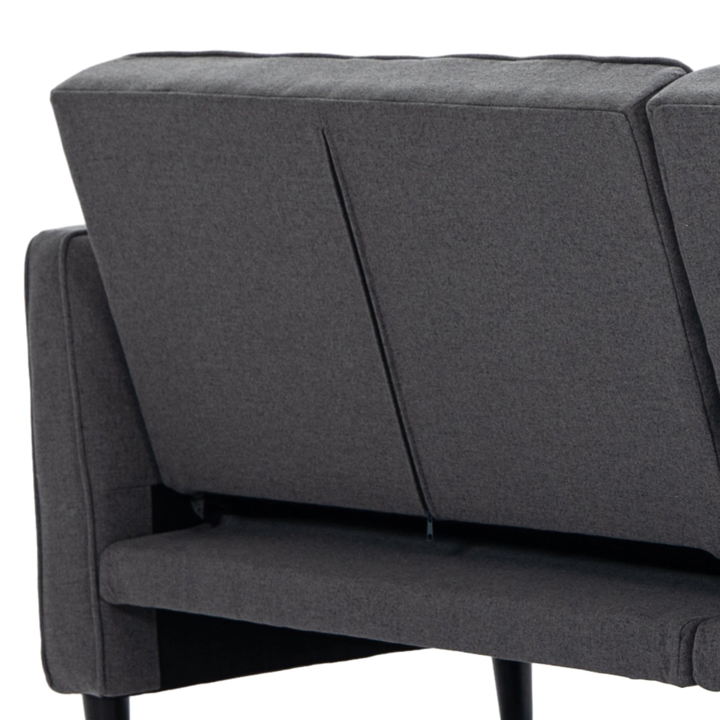 Convertible Bed with Couch, Adjustable Back Sofa Bed, Charcoal Grey 2-Seater Sofas at Gallery Canada