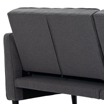 Convertible Bed with Couch, Adjustable Back Sofa Bed, Charcoal Grey 2-Seater Sofas at Gallery Canada