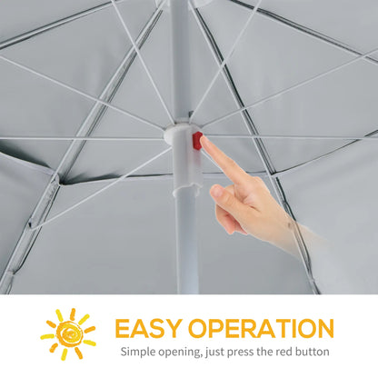 7.5FT 2-in-1 Umbrella Shelter, UPF50+ UV Protection, Dark Green Beach Umbrellas at Gallery Canada