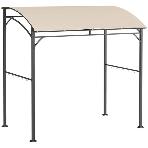 7' x 5' BBQ Grill Gazebo Tent, Steel Frame, Hooks, Beige