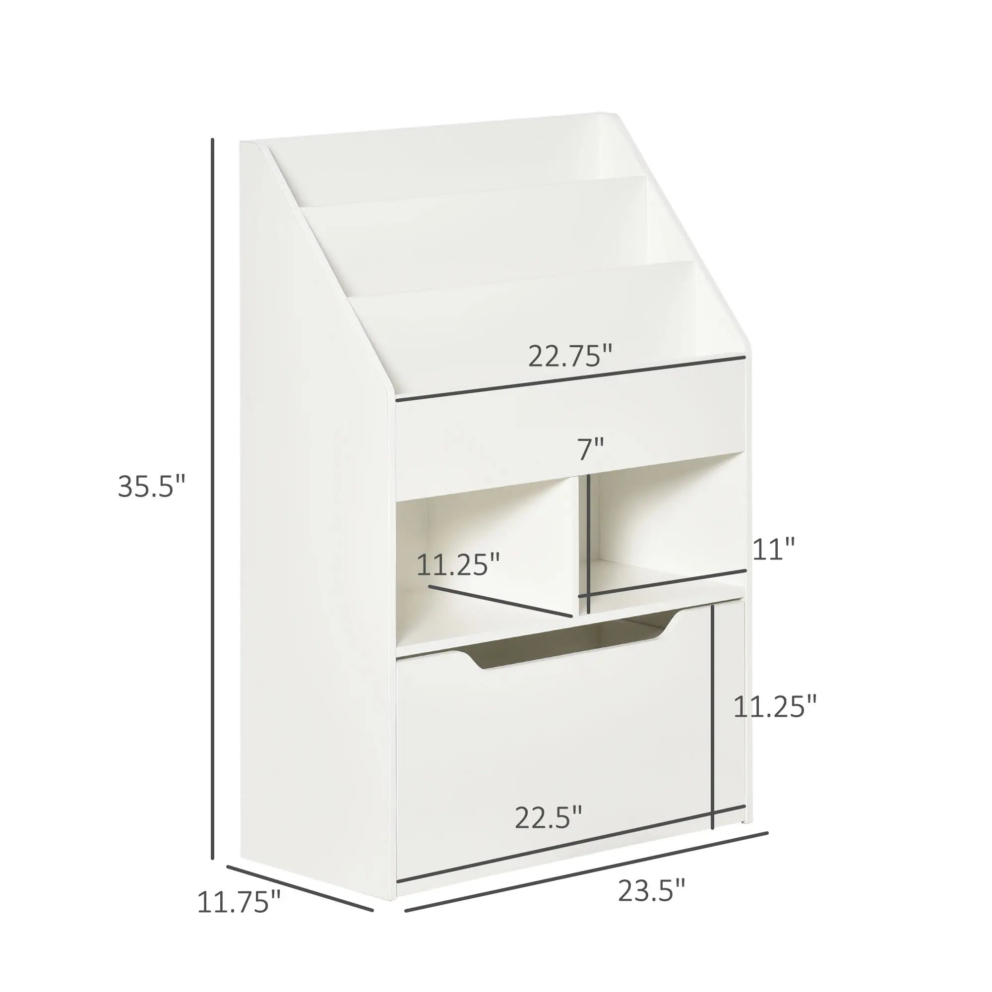 Kids Bookcase, Multi-Shelf Organizer with Drawer, White Baby & Kids Storage at Gallery Canada
