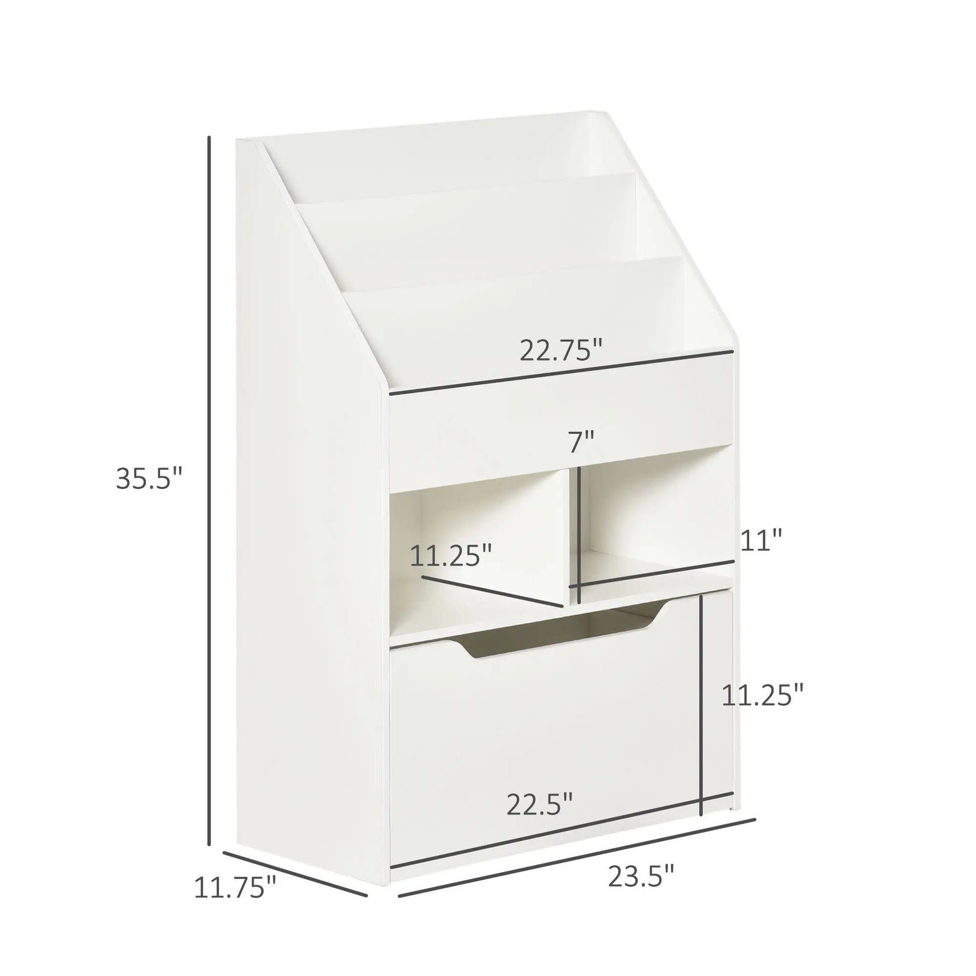 Kids Bookcase, Multi-Shelf Organizer with Drawer, White Baby & Kids Storage at Gallery Canada
