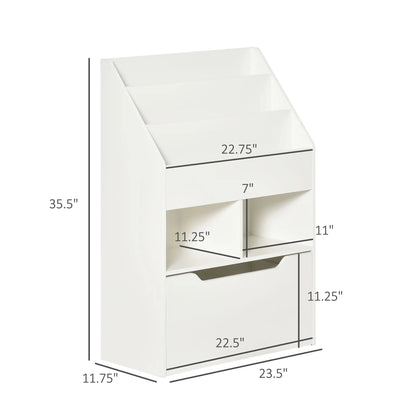 Kids Bookcase, Multi-Shelf Organizer with Drawer, White Baby & Kids Storage at Gallery Canada
