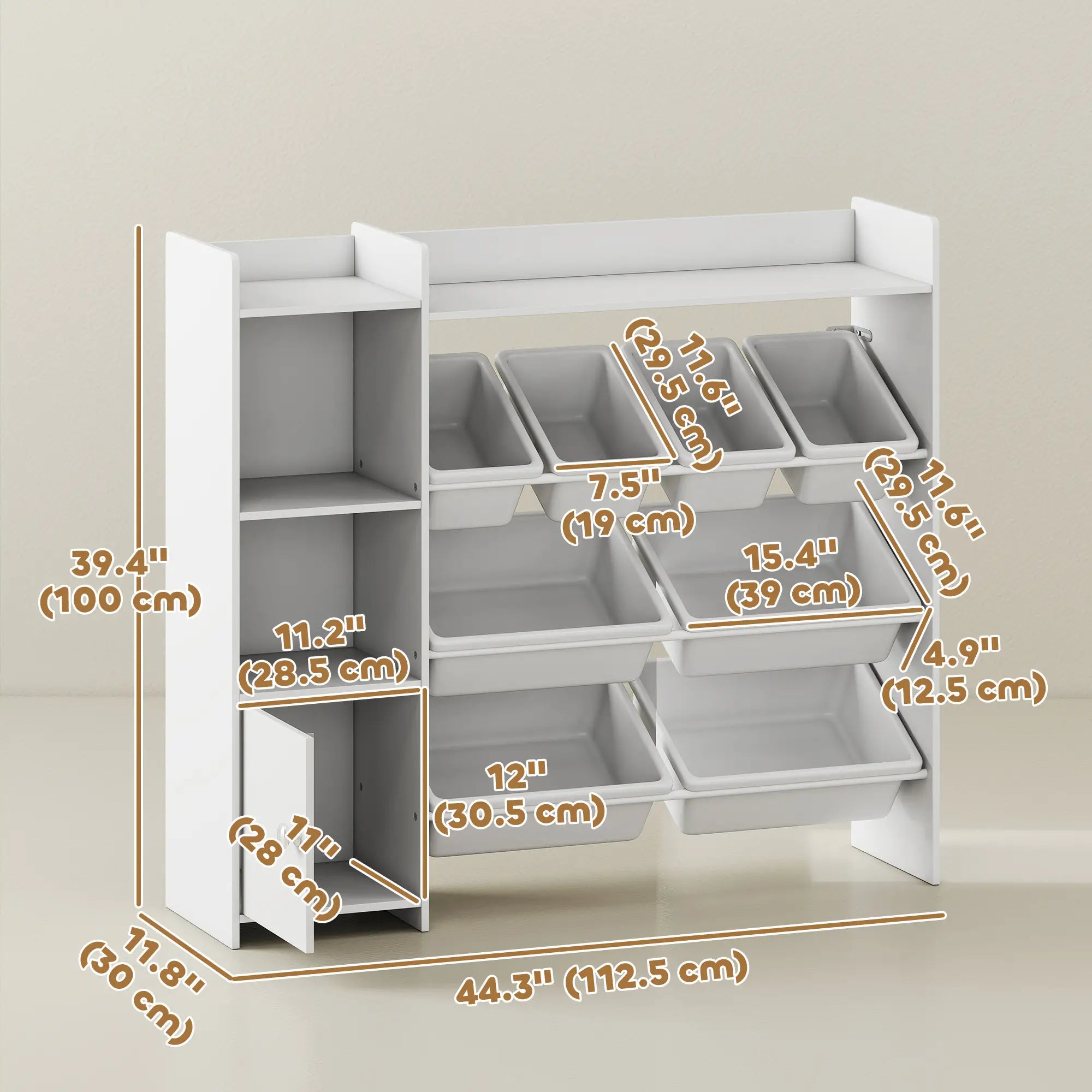 Kids Bookshelf And Toy Organizer, 8 Removable Bins, White Bookshelves & Bookcases at Gallery Canada