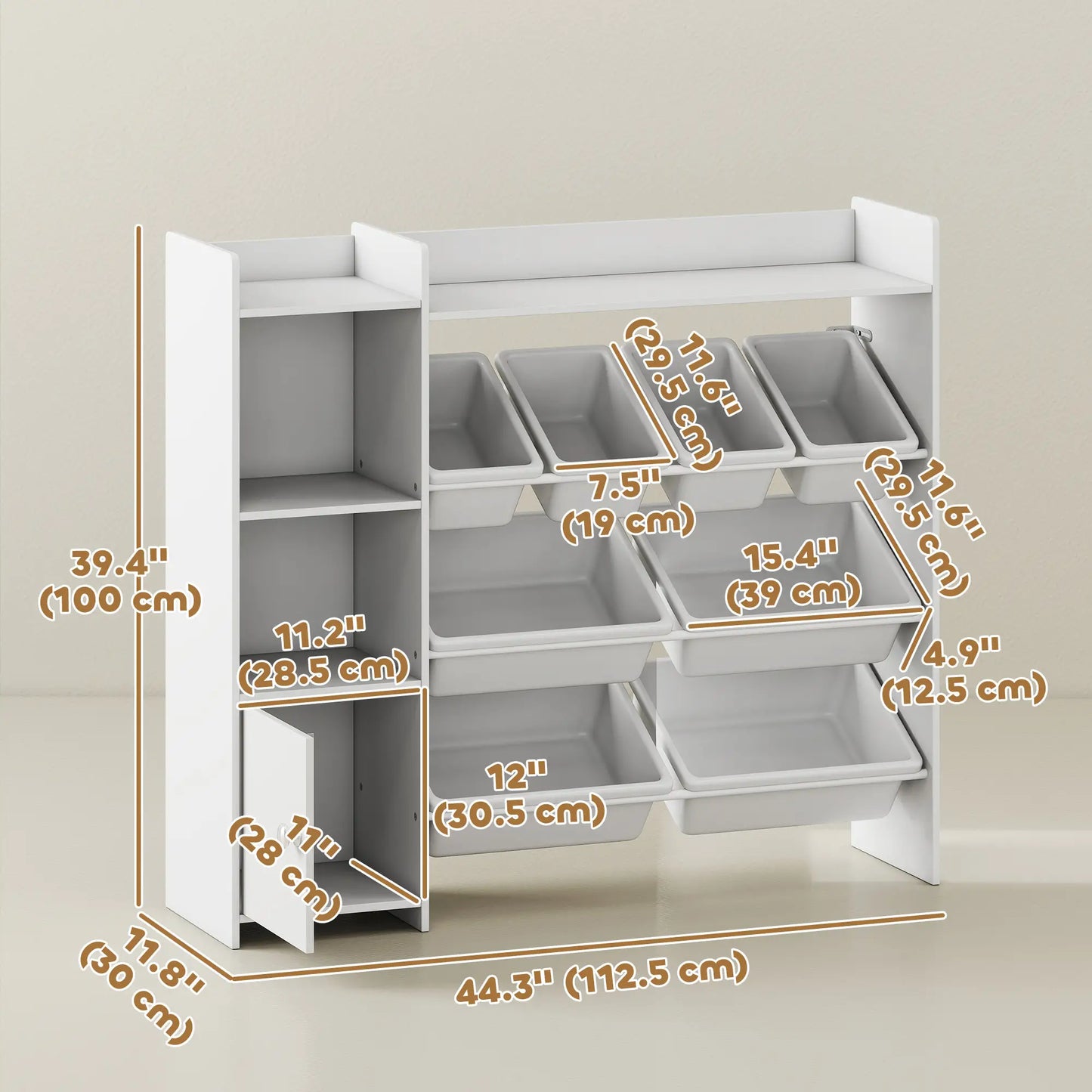 Kids Bookshelf And Toy Organizer, 8 Removable Bins, White Bookshelves & Bookcases at Gallery Canada
