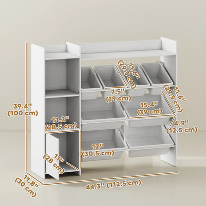 Kids Bookshelf And Toy Organizer, 8 Removable Bins, White Bookshelves & Bookcases at Gallery Canada