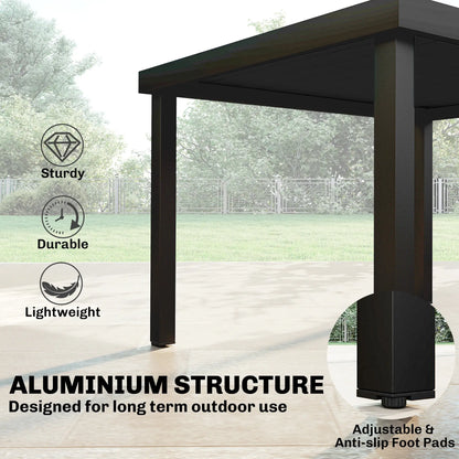 Aluminum Outdoor Dining Table for 6, 47.2" x 35.4" x 29.1", Black Patio Dining Tables at Gallery Canada