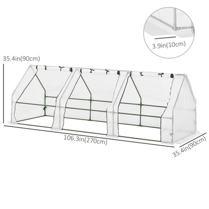 9' x 3' x 3' Mini Greenhouse, Portable with PE Cover, White Mini Greenhouses at Gallery Canada