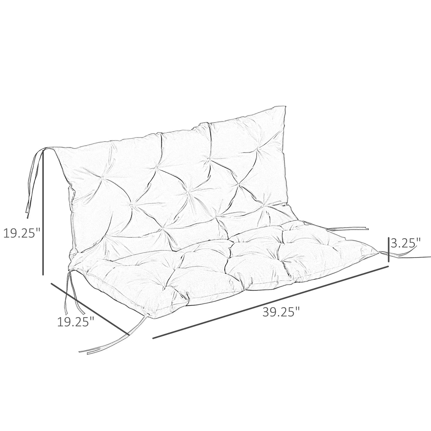 Porch Swing Cushion, Garden Bench Cushion with Backrest, Non-Slip, 39.4" x 38.6", Black Patio Chair Cushions at Gallery Canada