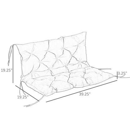 Porch Swing Cushion, Garden Bench Cushion with Backrest, Non-Slip, 39.4" x 38.6", Black Patio Chair Cushions at Gallery Canada