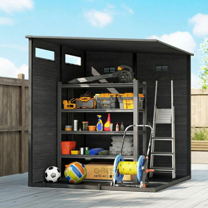 Outdoor Storage Shed, Lockable Door, Vents And Windows, Dark Grey Sheds at Gallery Canada