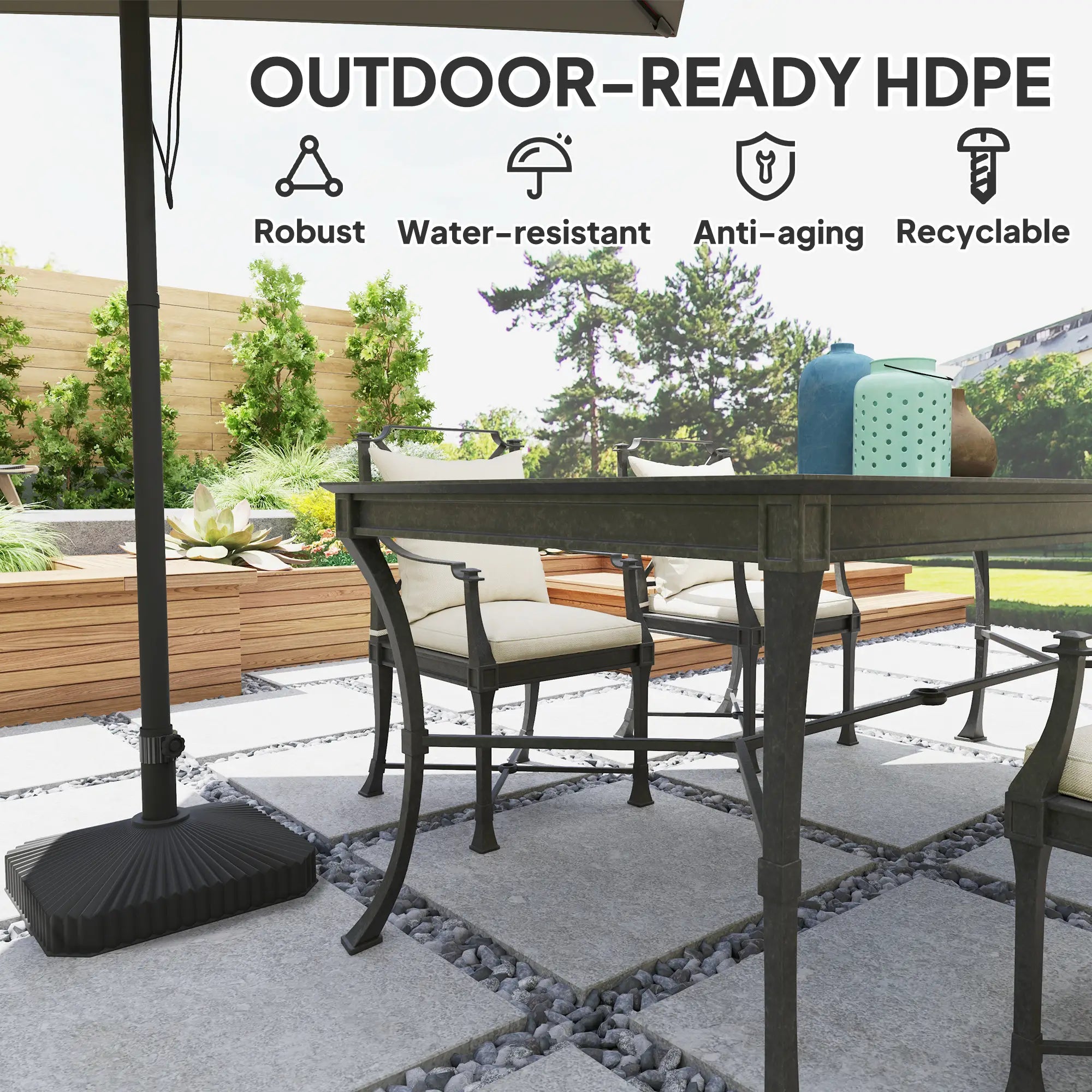 Heavy Duty Outdoor Umbrella Base Stand, 17.7