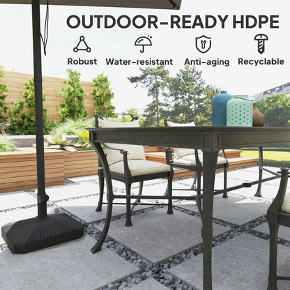 Heavy Duty Outdoor Umbrella Base Stand, 17.7" L x 17.7" W x 11.8" H, Black Umbrella Bases at Gallery Canada