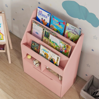 Kids Bookcase with Storage Drawer, for Classroom, Bedroom, Pink Baby & Kids Storage at Gallery Canada