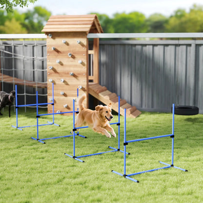Dog Agility Training Set, 4 Adjustable Jump Bars, Exercise Kit, Blue Dog Agility Training Equipment at Gallery Canada