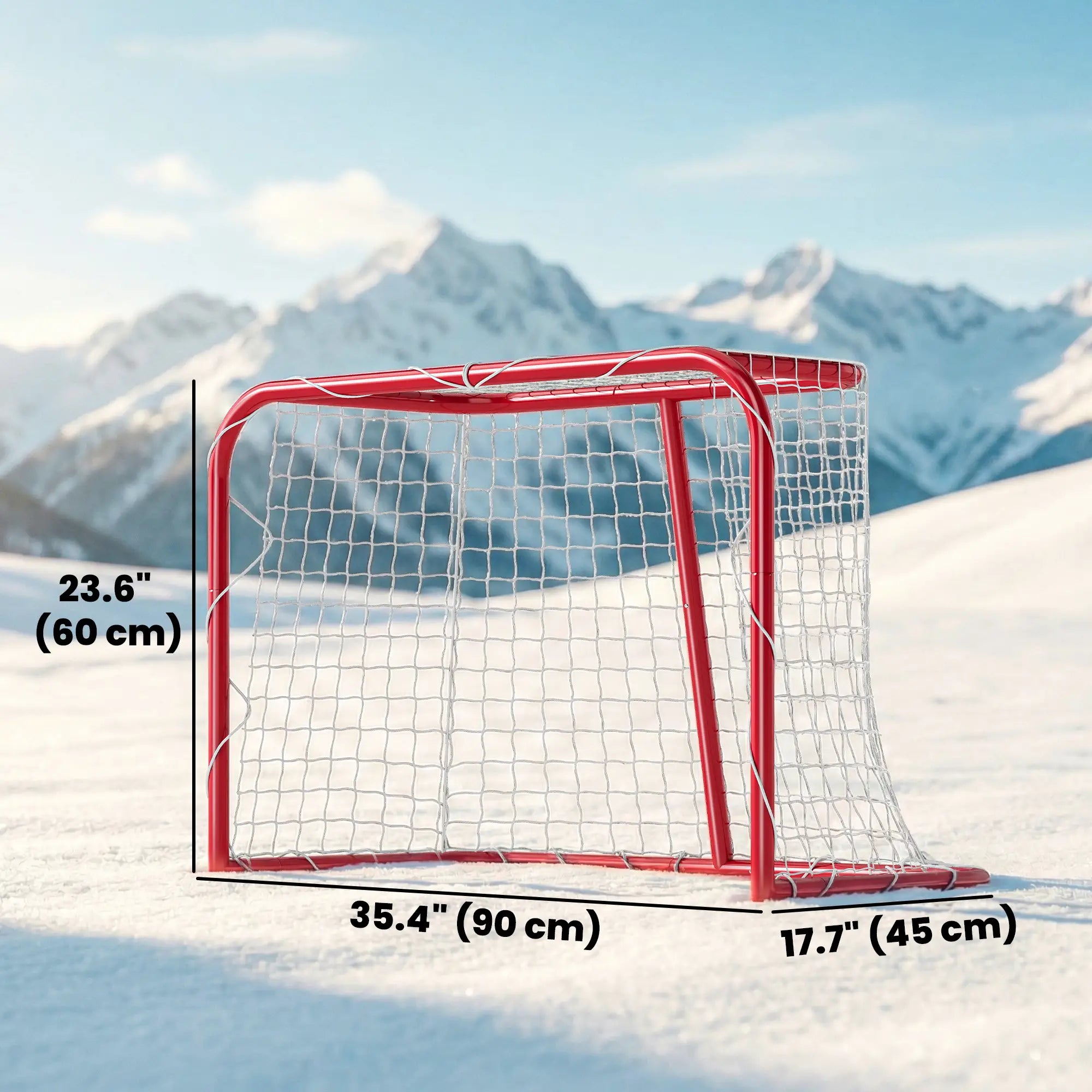 Mini Hockey Goal, 3' x 2', Metal Frame, Lightweight Portable Team Sports Equipment at Gallery Canada