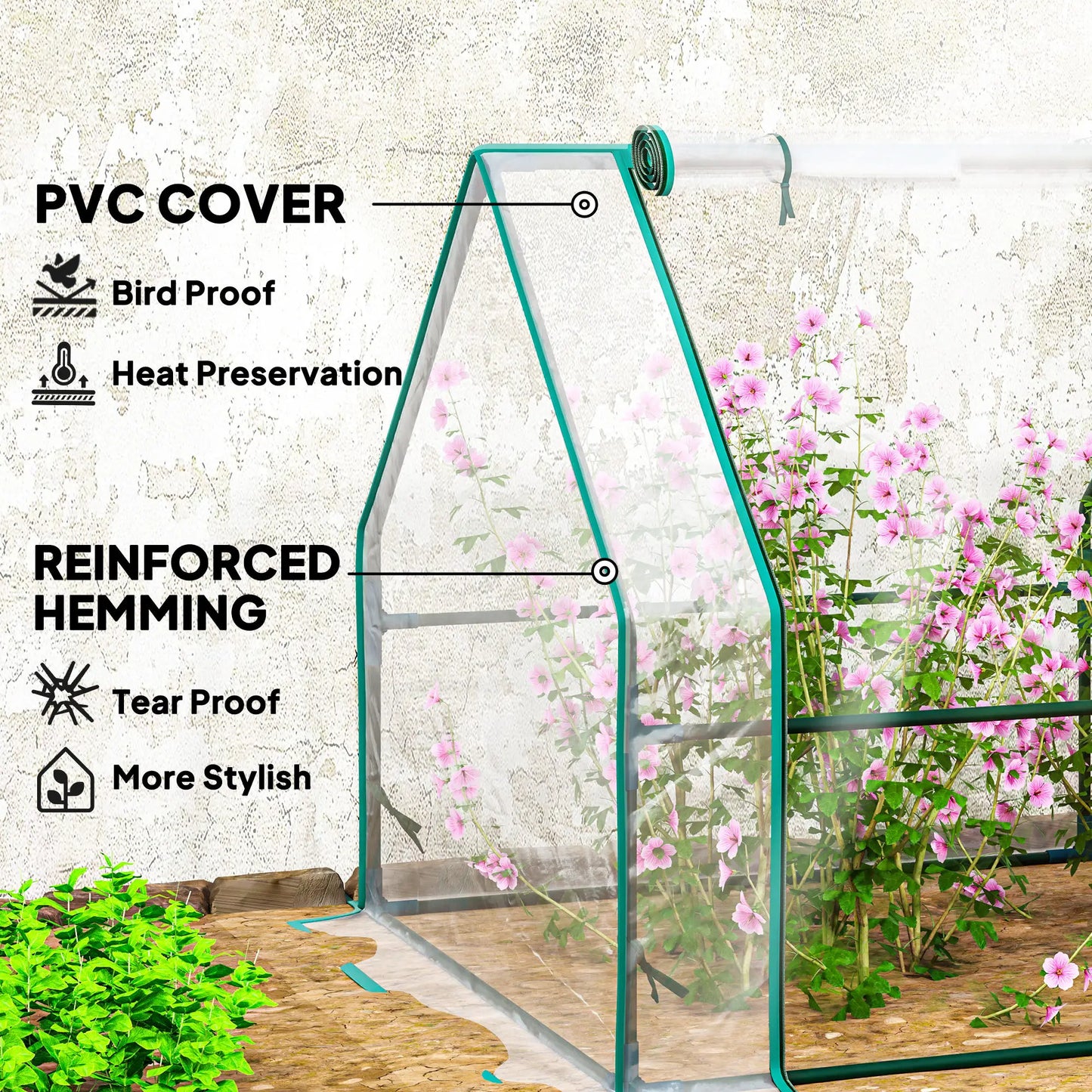 Portable Mini Greenhouse, Growing Tent, w/ Zippered Doors, Clear Greenhouses at Gallery Canada