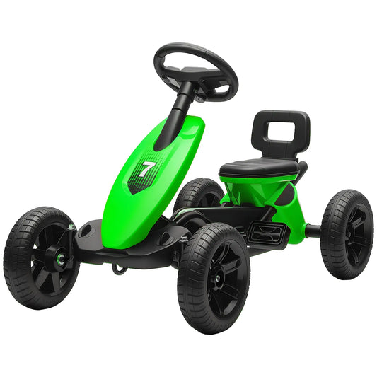 Kids Pedal Go Kart, 2-5 Years, Silent EVA Wheels, Metal Frame, Green Pedal Go Karts for Kids Green at Gallery Canada