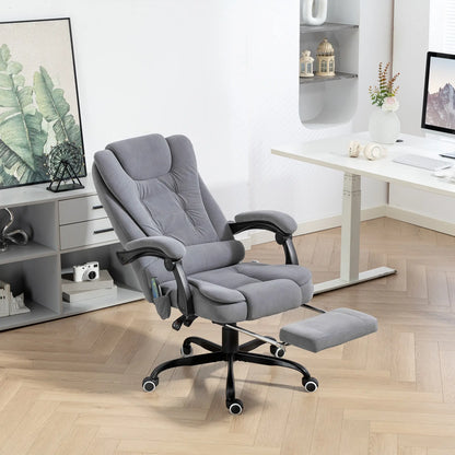 7 Point Vibrating Massage Chair, Reclining Office Chair, Adjustable Height, Grey Massage Chairs at Gallery Canada