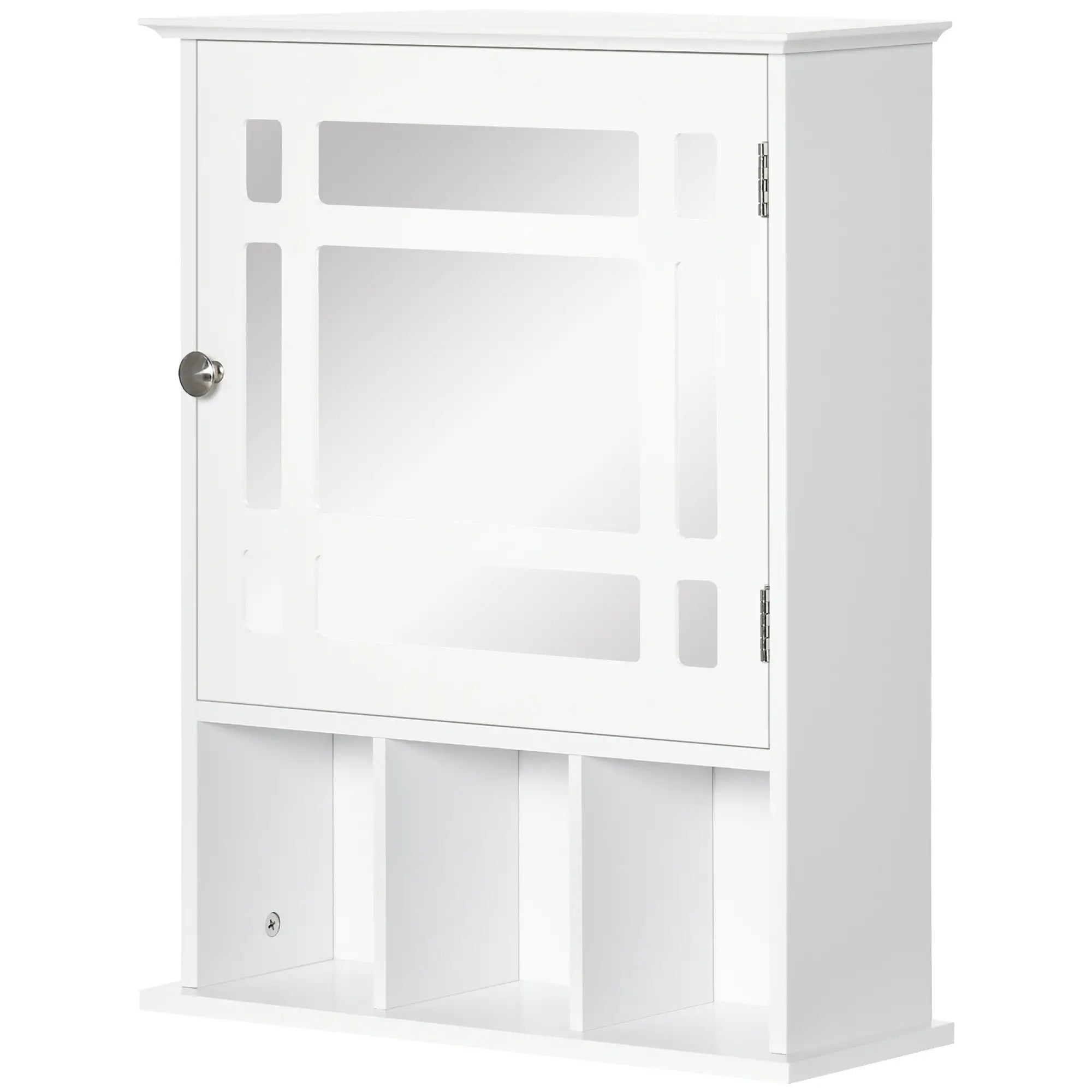 Wall Mounted Bathroom Mirror Cabinet, 3 Shelf Organizer, White Mirror Medicine Cabinets at Gallery Canada