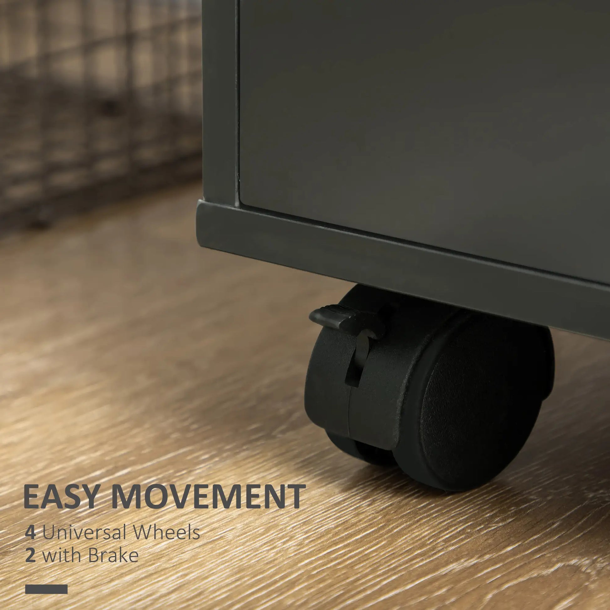 5-Drawer Lateral Filing Cabinet with Door, Adjustable Shelf, Wheels, Black Storage Cabinets at Gallery Canada