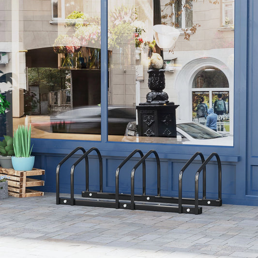 3-Bike Floor Parking Rack, Cycling Storage Stand, Black Bike Parking Stands Black at Gallery Canada