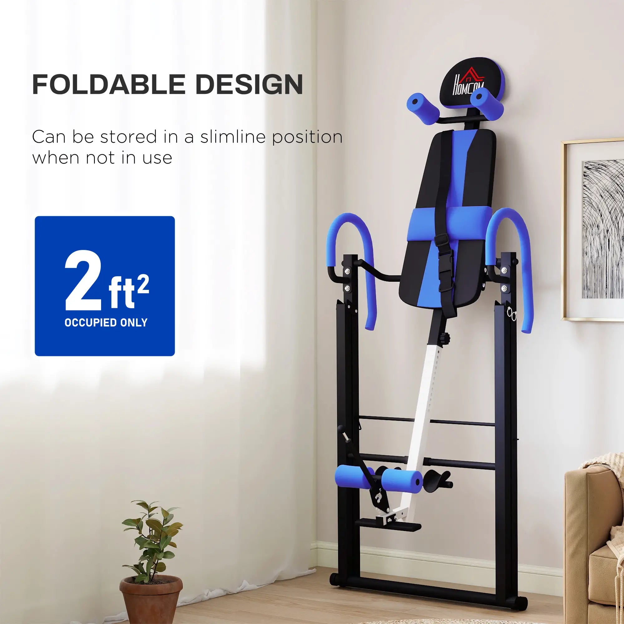 Folding Inversion Table, 20°/40°/60° Adjustable, with Safety Belt and Waist Pad for Back Pain Relief Strength Training Equipment at Gallery Canada