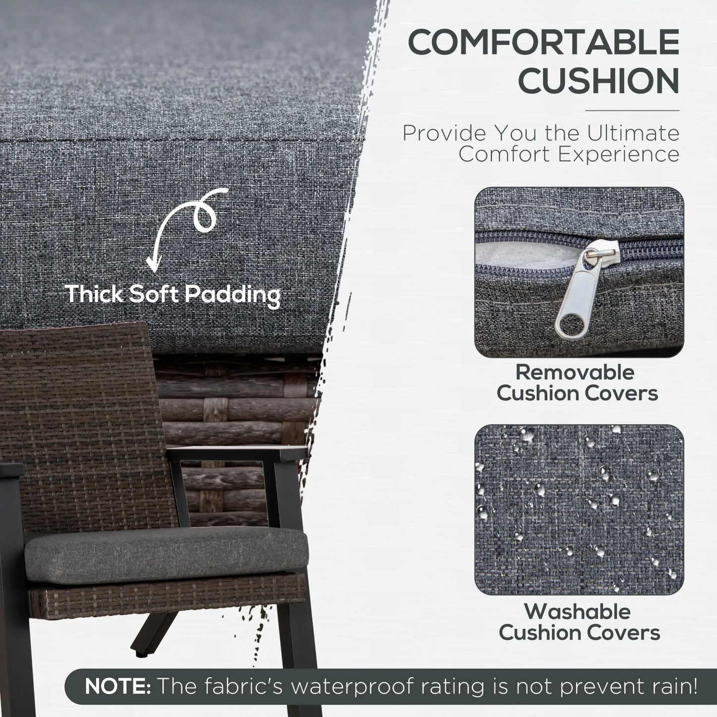 4pc Patio Furniture Set, Aluminum Frame, PE Rattan, 2 Sofas, 1 Loveseat, Coffee Table, Tempered Glass Top, Black, Grey Patio Furniture Sets at Gallery Canada