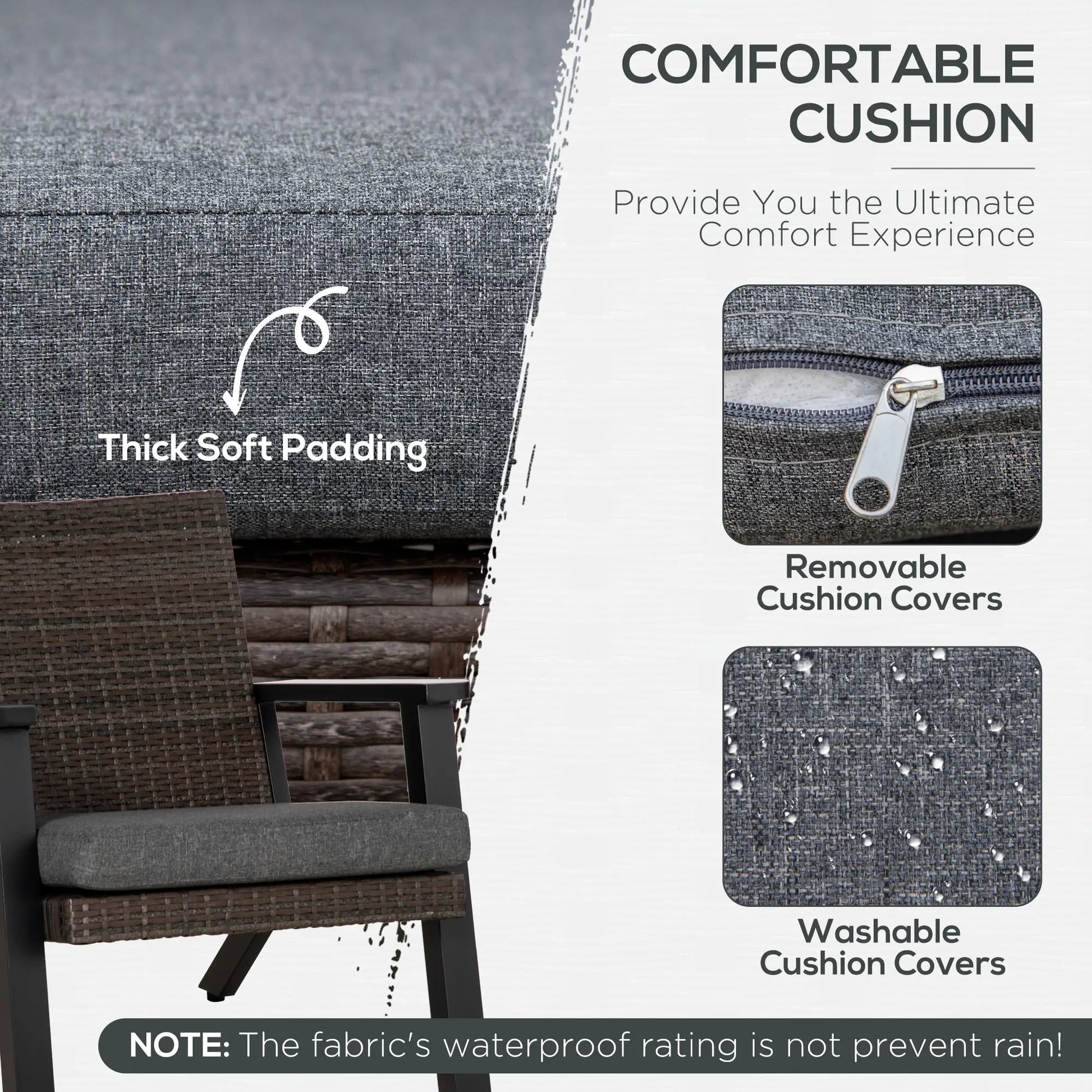 4pc Patio Furniture Set, Aluminum Frame, PE Rattan, 2 Sofas, 1 Loveseat, Coffee Table, Tempered Glass Top, Black, Grey Patio Furniture Sets at Gallery Canada