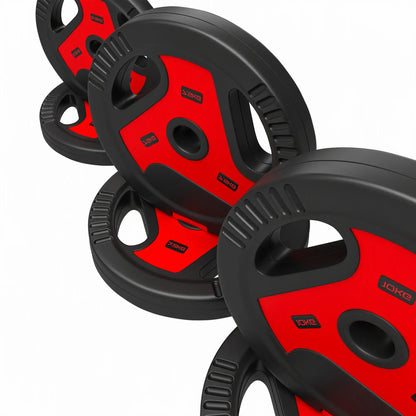 6-Piece 88 lbs Weight Plates Set, Sand-Filled, Black and Red