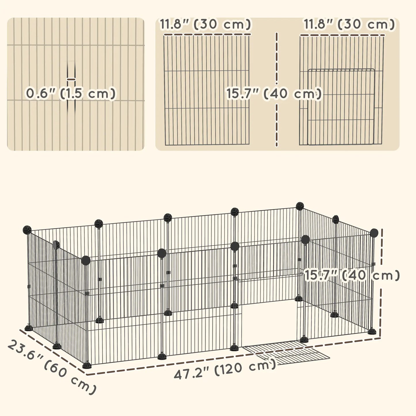 Small Animal Cage Waterproof Mat, DIY Playpen, 12 Panels, Black Houses & Habitats at Gallery Canada