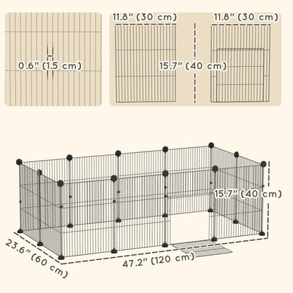 Small Animal Cage Waterproof Mat, DIY Playpen, 12 Panels, Black Houses & Habitats at Gallery Canada