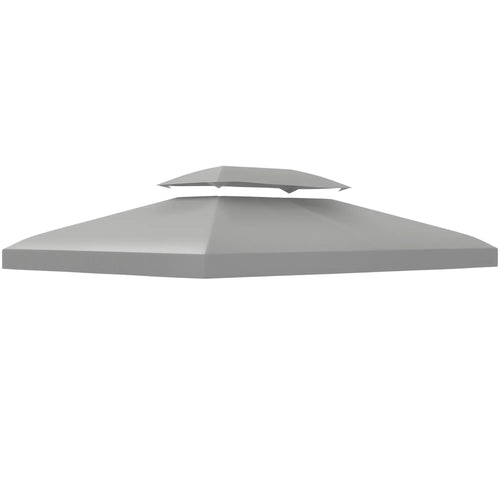 13' x 10' Gazebo Replacement Canopy, 2 Tier Top UV Cover, Light Grey