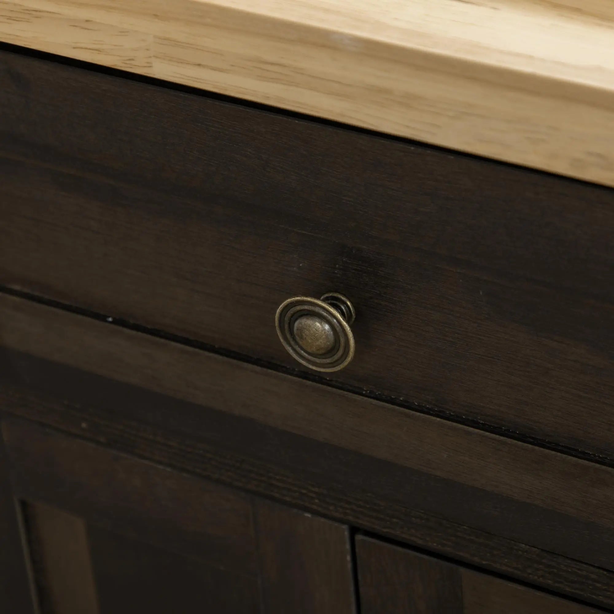 Kitchen Island with Storage, Rolling Cart, Rubber Wood Top, Brown Oak, Brown Kitchen Islands & Kitchen Carts at Gallery Canada