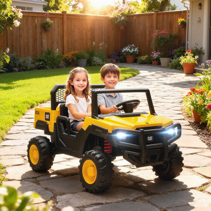 24V Kids Ride On Tractor, 4WD 2 Seater, Yellow Kids Ride-On Excavators at Gallery Canada