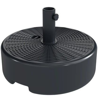 Patio Umbrella Base With Handle, 1.5" And 1.9" Poles, Black