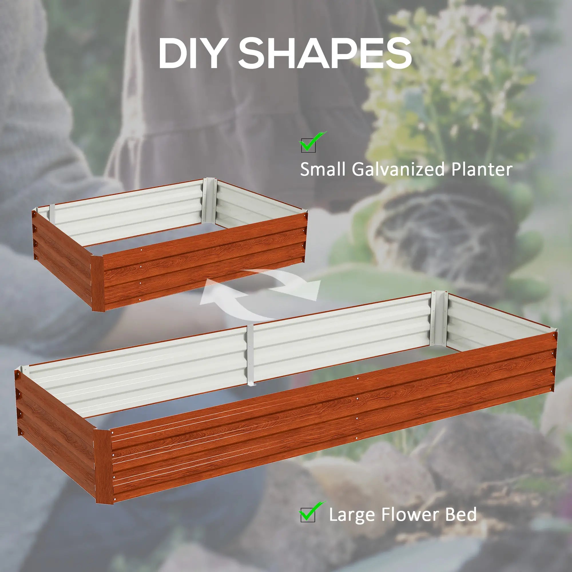 95x36x12 Galvanized Raised Garden Bed, Brown Galvanized Planter Boxes at Gallery Canada
